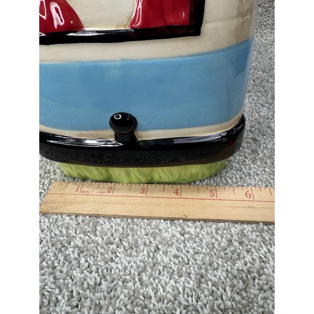 Creative Co-op Happy Camper Cookie Jar Kellie Montana Ceramic Camper R V Kitchen